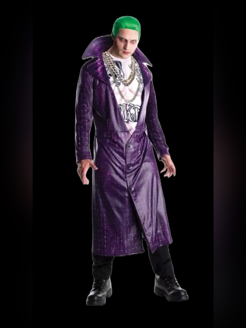 Suicide Squad Joker Halloween Shirt with attached Jacket Adult Size Standard